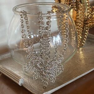 Chain mail statement necklace